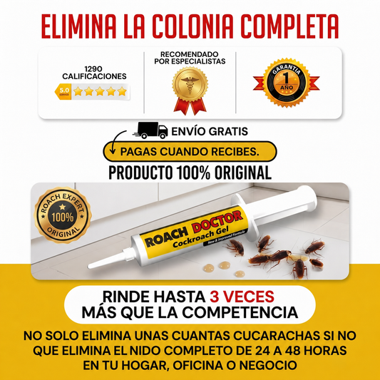 Roach Doctor | Gel Cebo Mata Cucarachas Rápido
