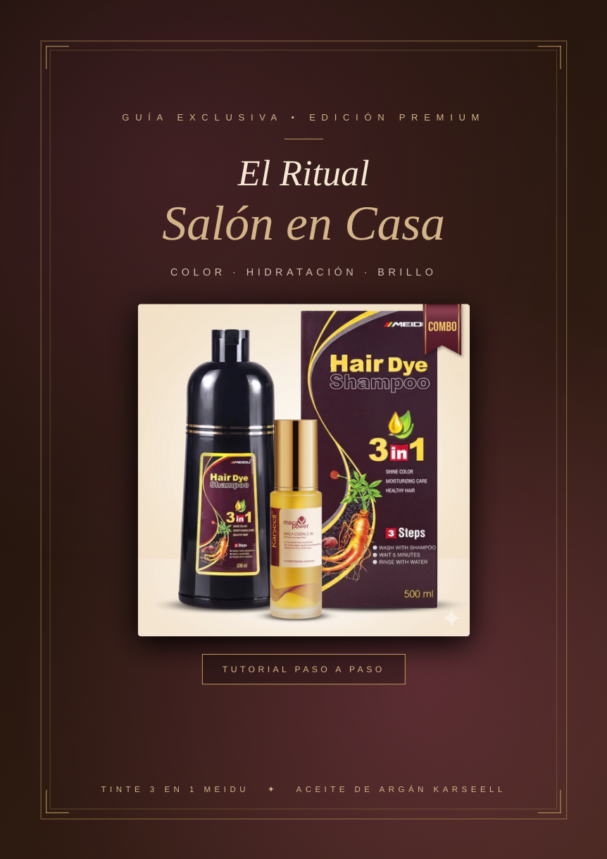 Combo Tinte 3 en 1 + Aceite de Argán Karseell + Guía Digital — Cubre Canas y Repara tu Cabello en Casa