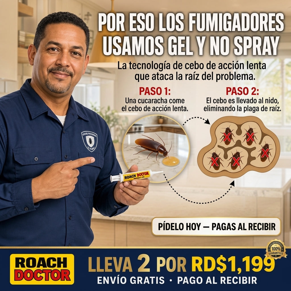 V2 Roach Doctor | Gel Cebo Mata Cucarachas Rápido