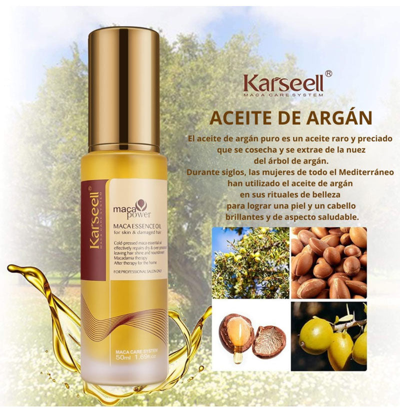 Combo Tinte 3 en 1 + Aceite de Argán Karseell + Guía Digital — Cubre Canas y Repara tu Cabello en Casa